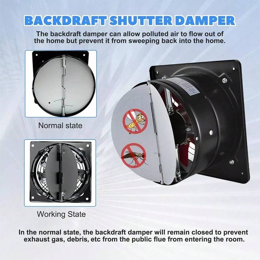 8-Inch Exhaust Fan with Backdraft Damper