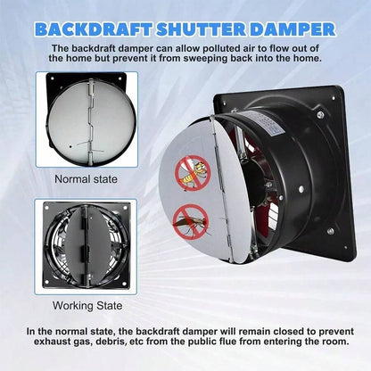 8-Inch Exhaust Fan with Backdraft Damper
