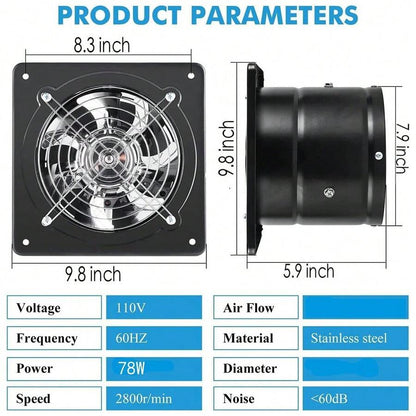 8-Inch Exhaust Fan with Backdraft Damper