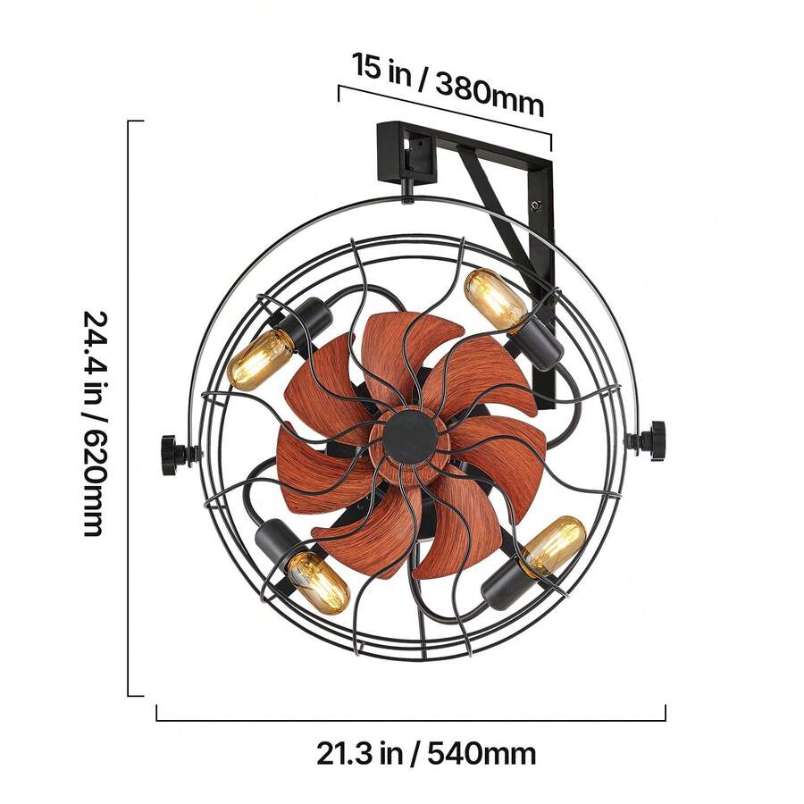 Wall-Mounted Fan & Light — Remote Control
