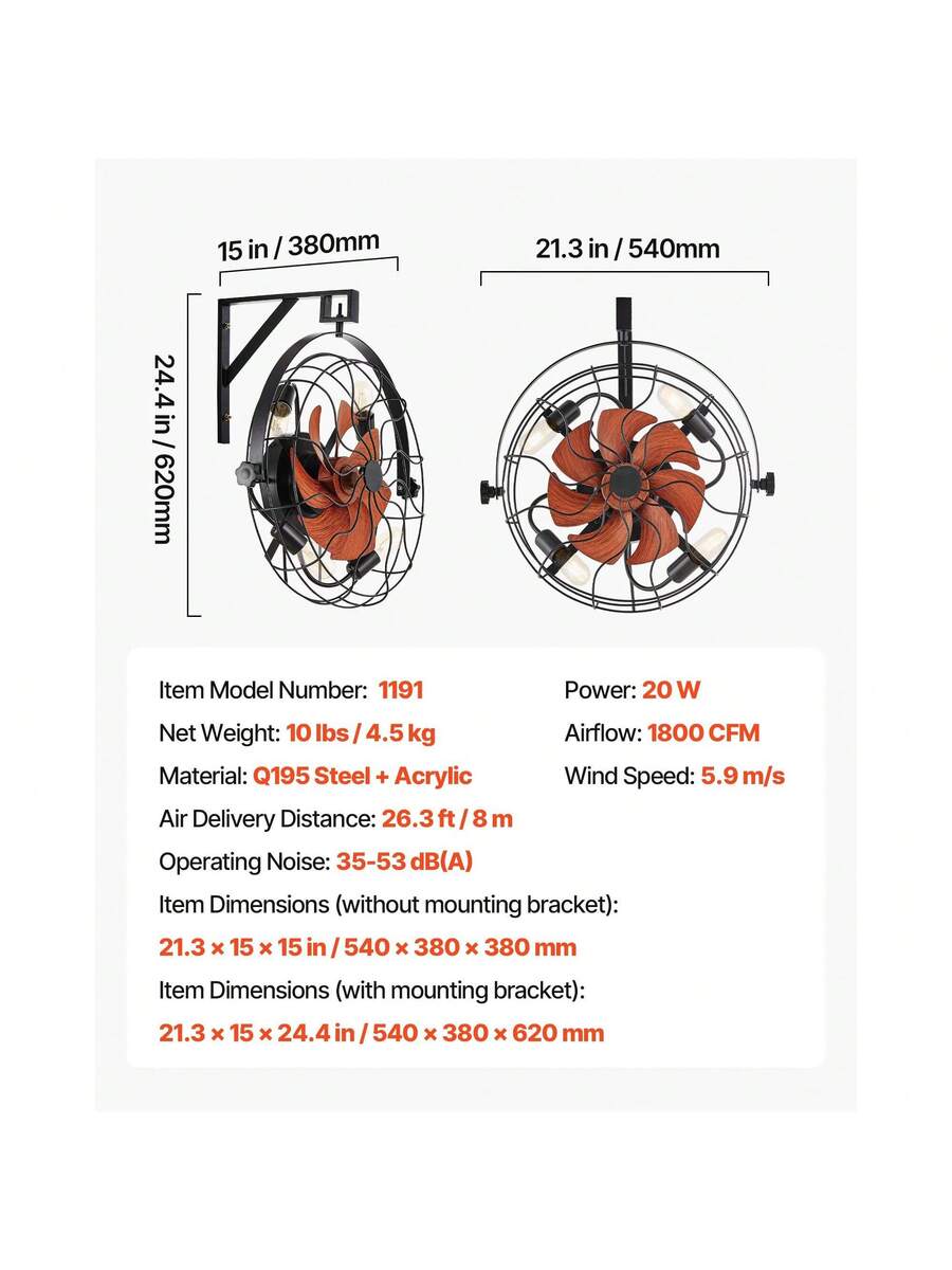 Wall-Mounted Fan & Light — Remote Control