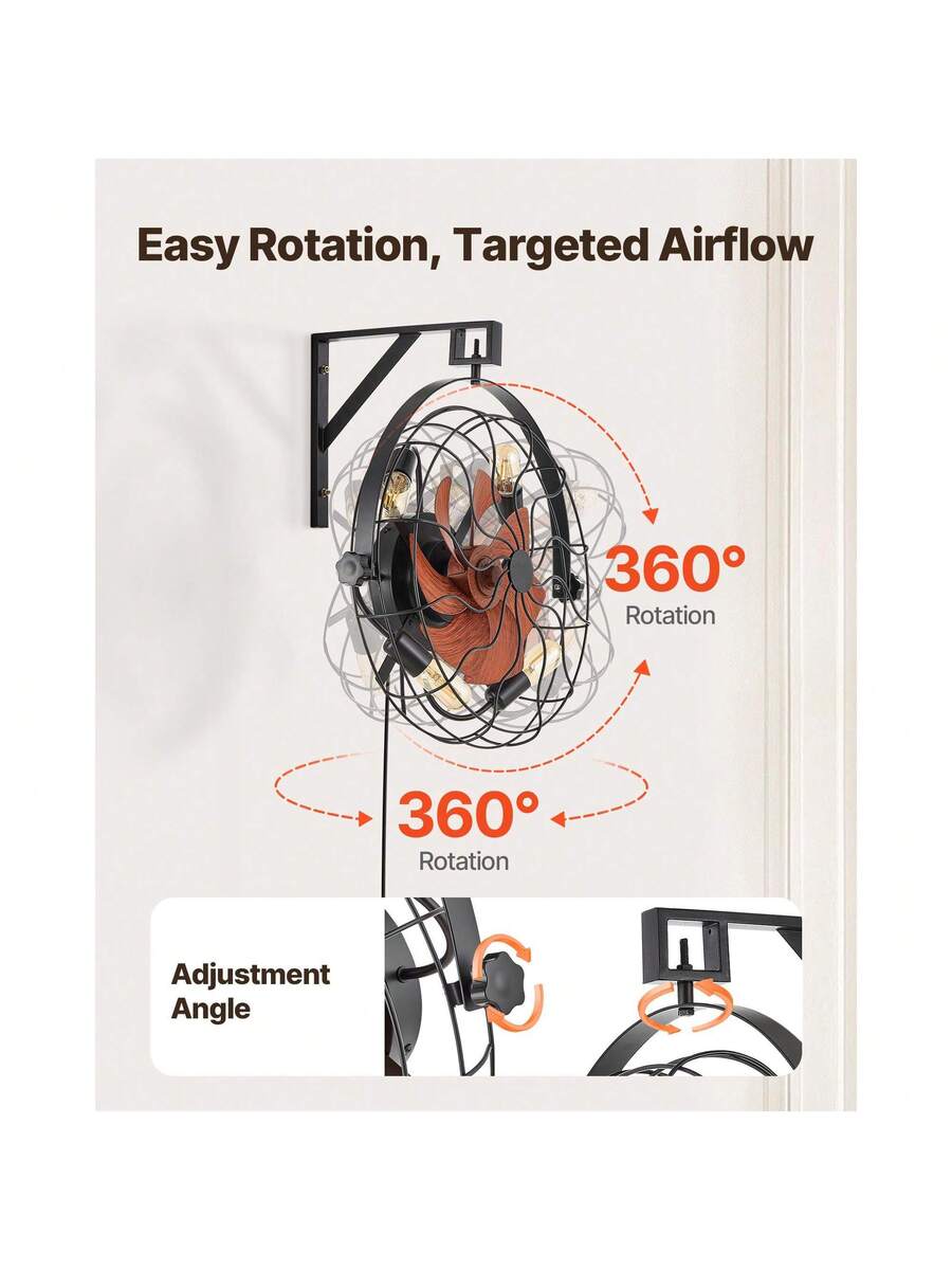 Wall-Mounted Fan & Light — Remote Control