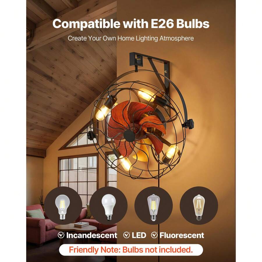 Wall-Mounted Fan & Light — Remote Control