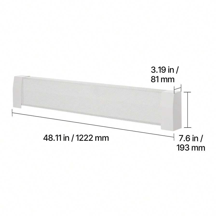 White Steel Baseboard Cover — Front Panel