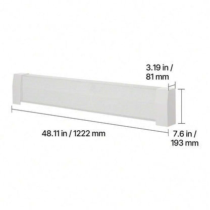 White Steel Baseboard Cover — Front Panel