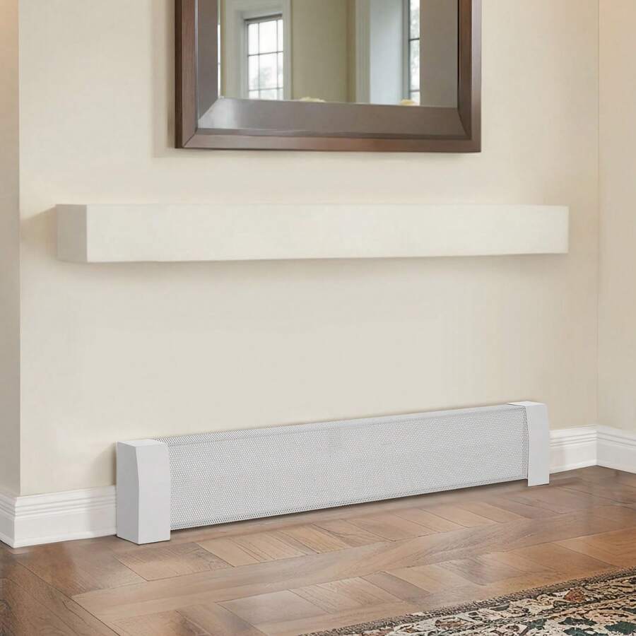 White Steel Baseboard Cover — Front Panel