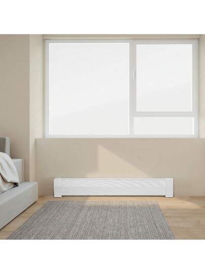 White Steel Baseboard Cover — Front Panel