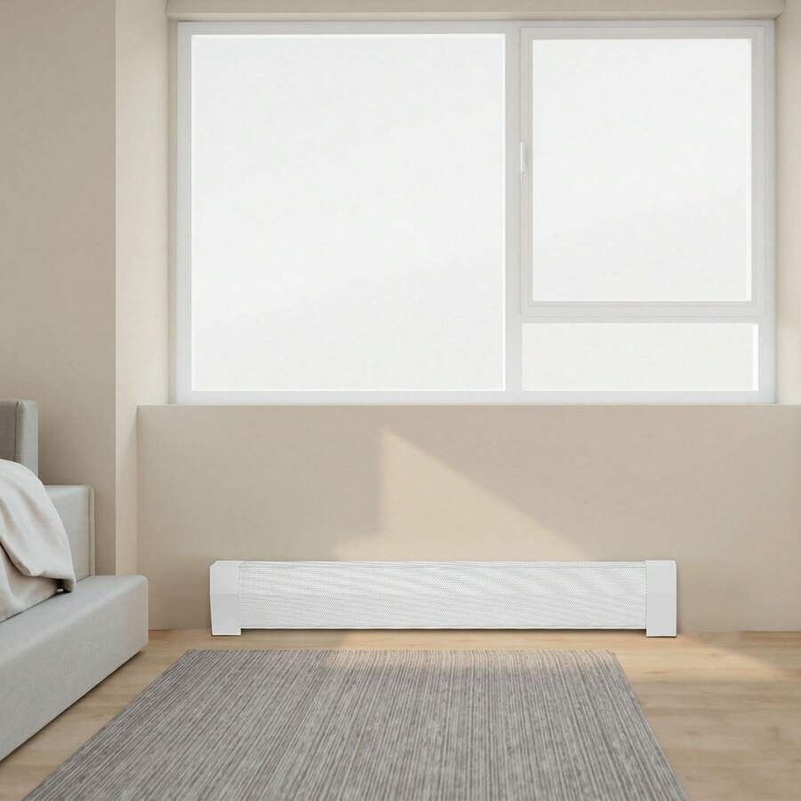 White Steel Baseboard Cover — Front Panel
