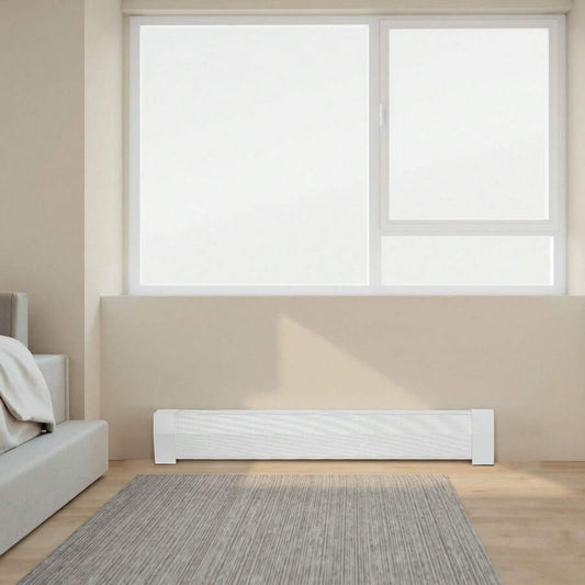 White Steel Baseboard Cover — Front Panel