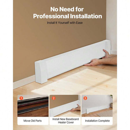White Steel Baseboard Cover — Front Panel