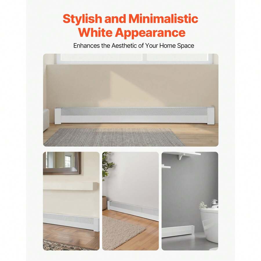 White Steel Baseboard Cover — Front Panel