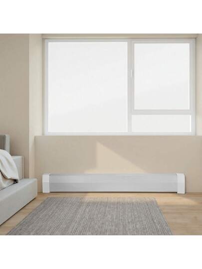 White Steel Baseboard Cover — Front Panel