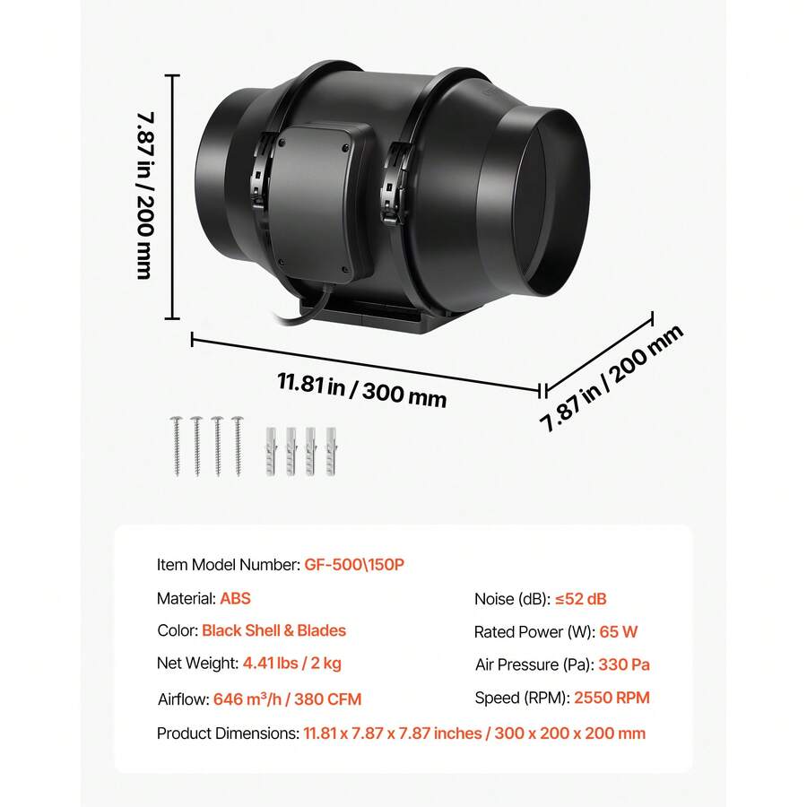 Inline Duct Fan — Size & Kit Options