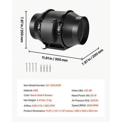 Inline Duct Fan — Size & Kit Options