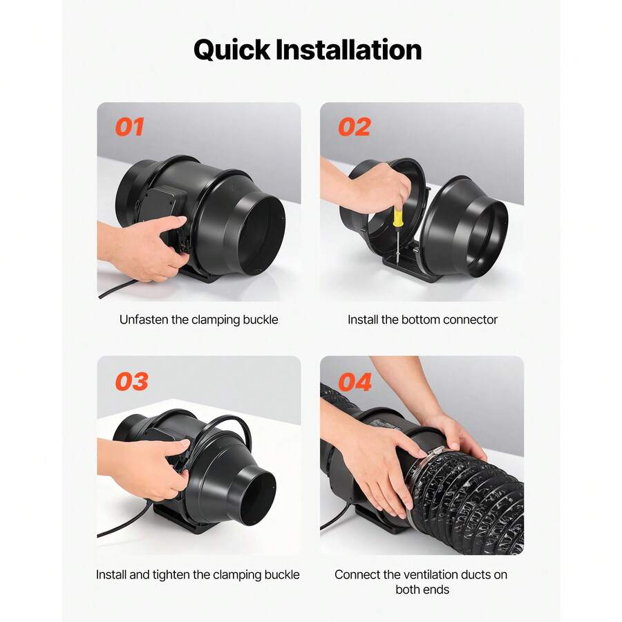 Inline Duct Fan — Size & Kit Options