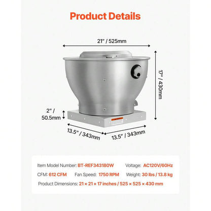 Commercial Roof Exhaust Fan — Model Options