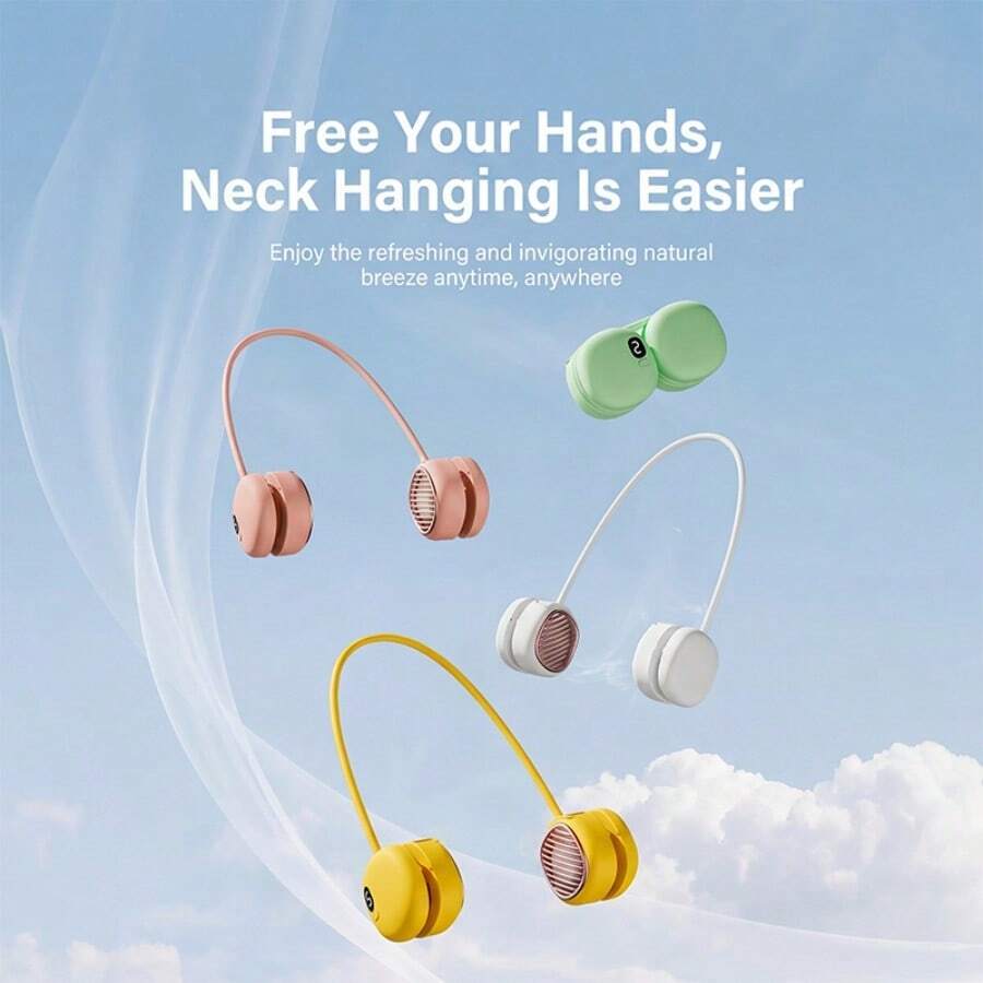 Neck-Worn Personal Fan — Adjustable Speed