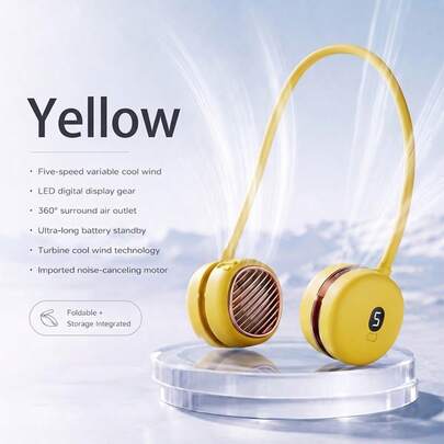 Neck-Worn Personal Fan — Adjustable Speed
