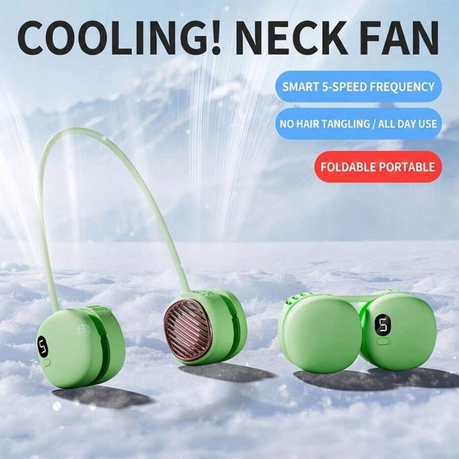 Neck-Worn Personal Fan — Adjustable Speed
